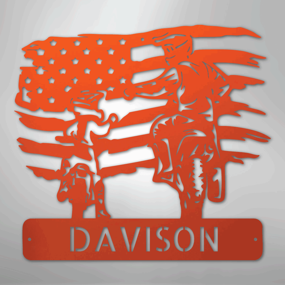 American Motocross Personalized Family Name Steel Metal Sign Wall ArtCustomly Gifts