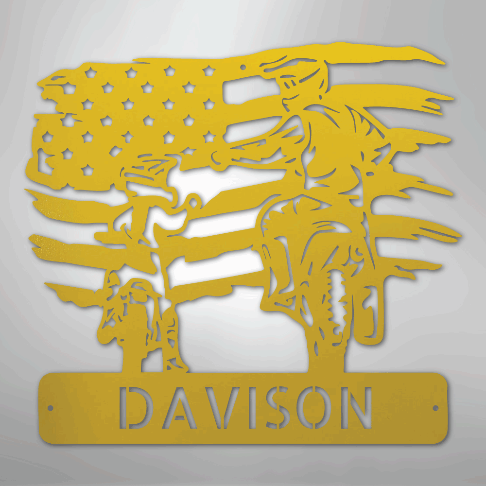 American Motocross Personalized Family Name Steel Metal Sign Wall ArtCustomly Gifts