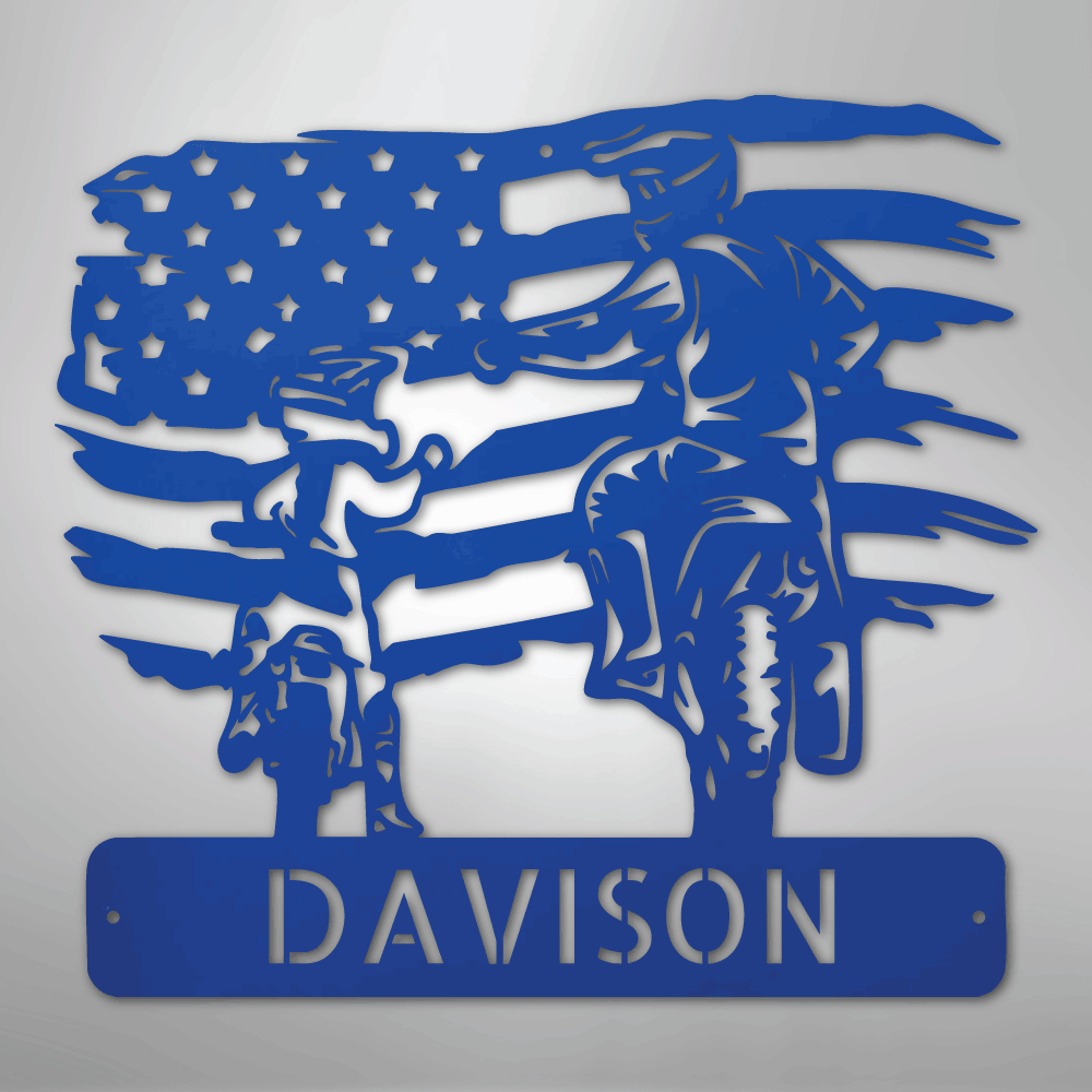 American Motocross Personalized Family Name Steel Metal Sign Wall ArtCustomly Gifts