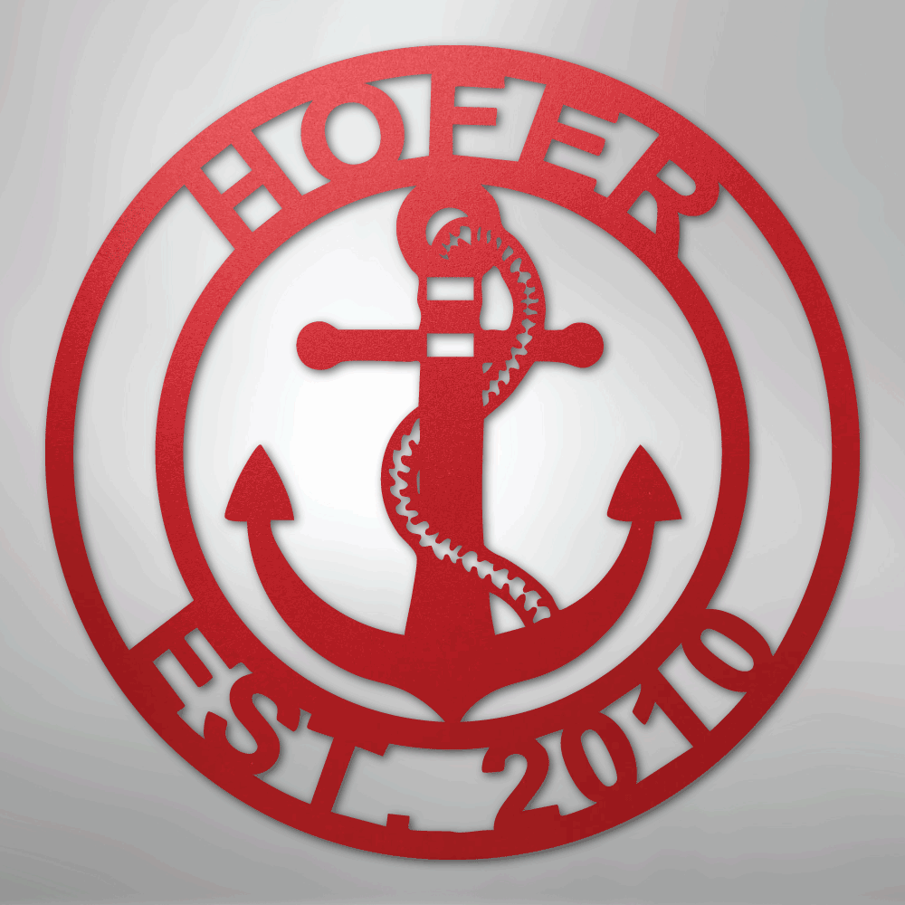 Anchor Family Personalized Steel Metal Sign Wall ArtCustomly Gifts