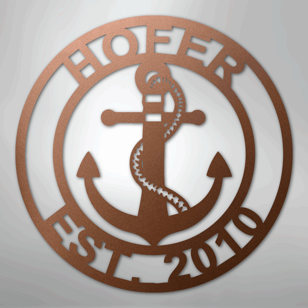 Anchor Family Personalized Steel Metal Sign Wall ArtCustomly Gifts