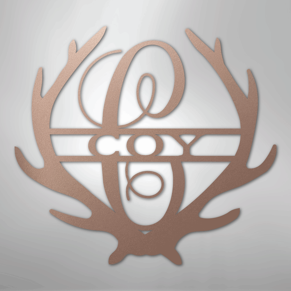 Antler Personalized Monogram Name Steel Metal Sign Wall ArtCustomly Gifts