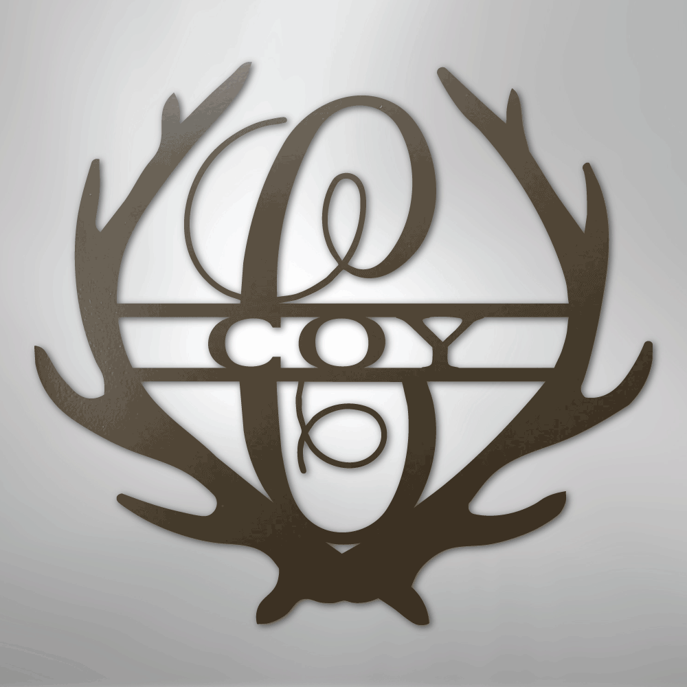Antler Personalized Monogram Name Steel Metal Sign Wall ArtCustomly Gifts
