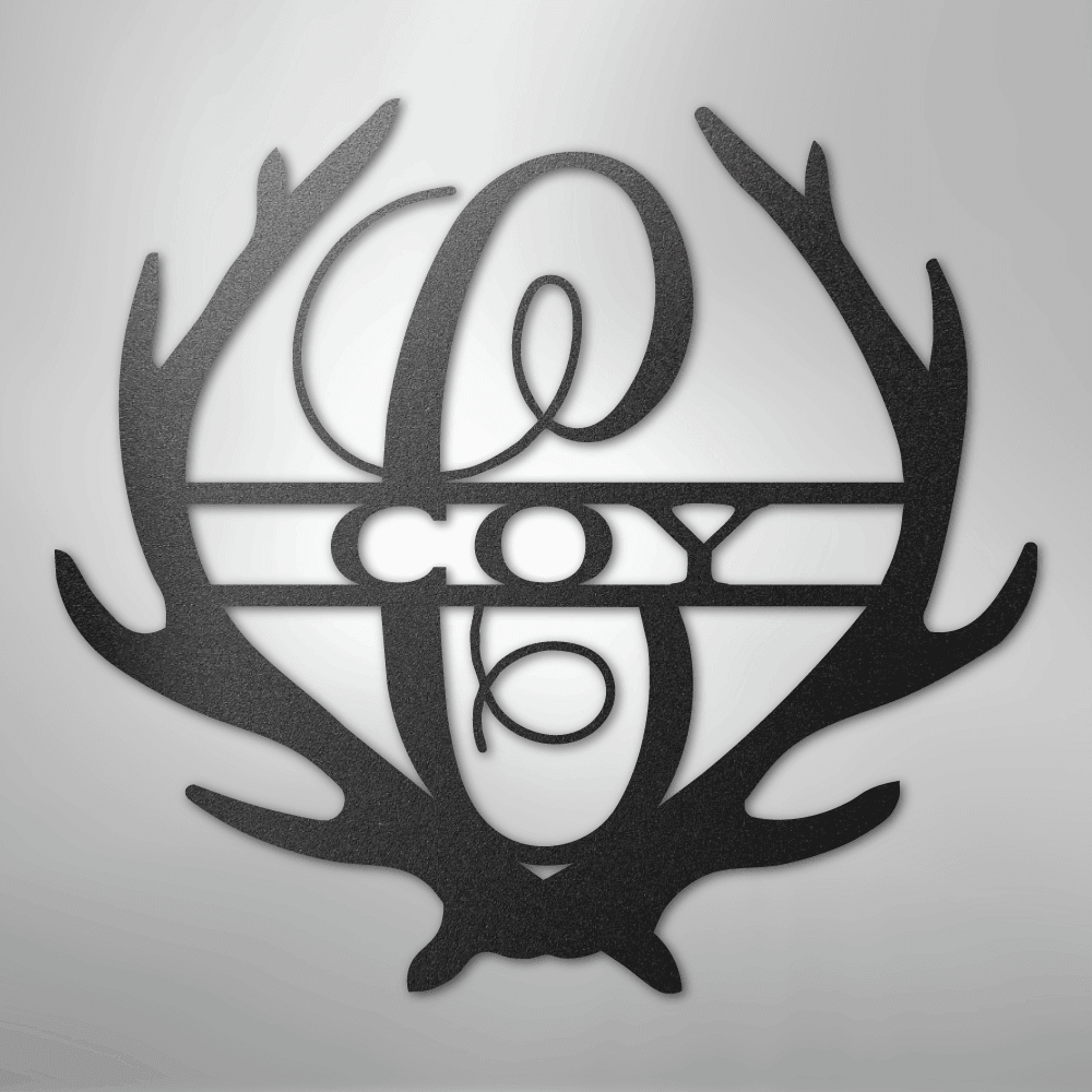 Antler Personalized Monogram Name Steel Metal Sign Wall ArtCustomly Gifts