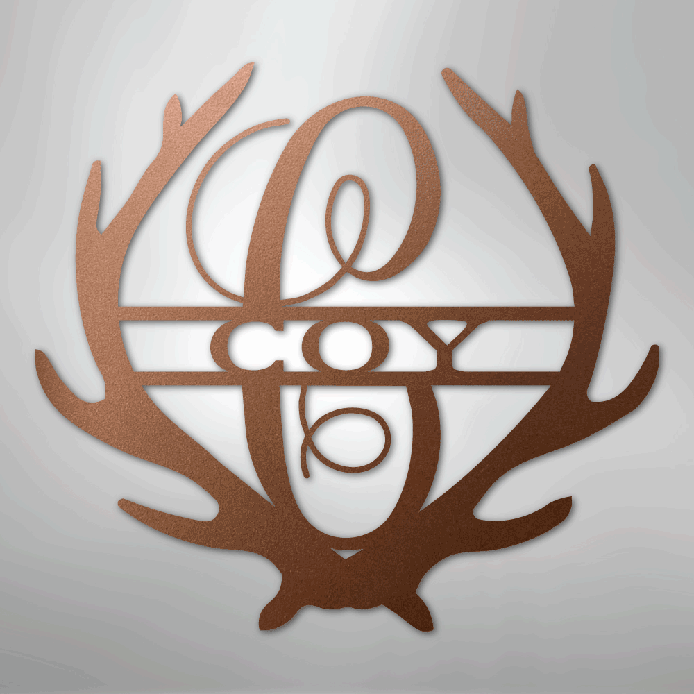 Antler Personalized Monogram Name Steel Metal Sign Wall ArtCustomly Gifts