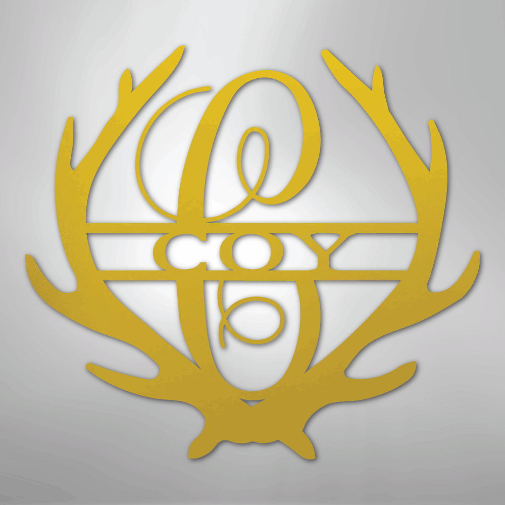 Antler Personalized Monogram Name Steel Metal Sign Wall ArtCustomly Gifts