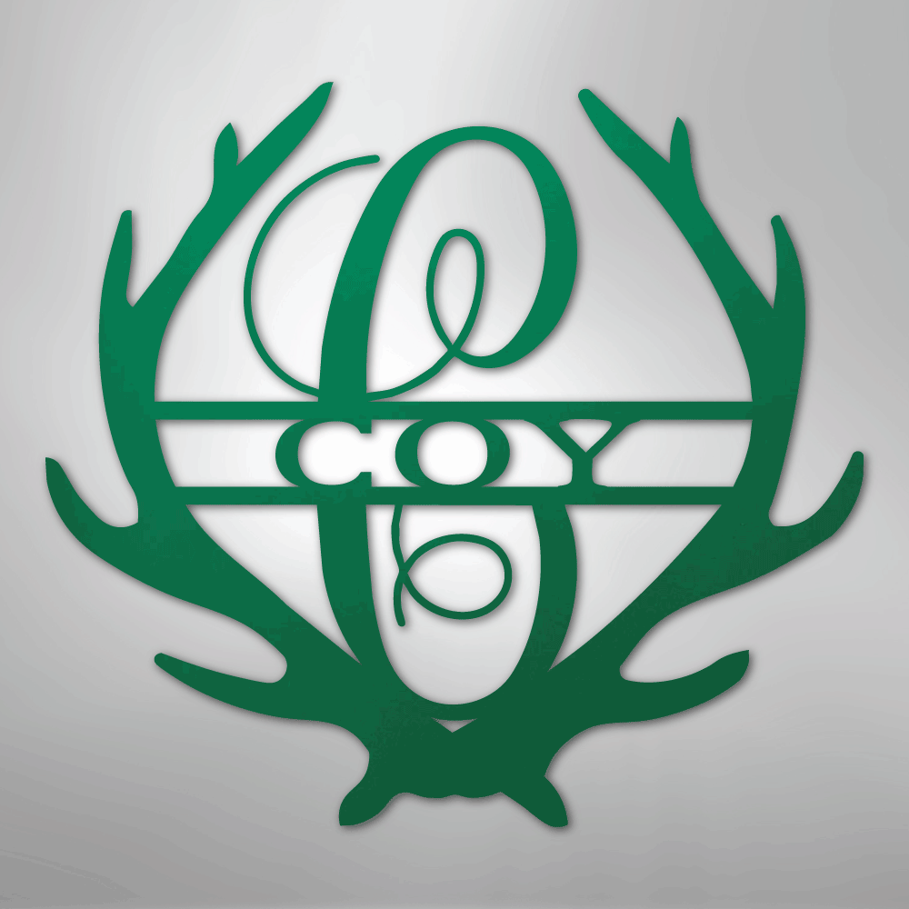 Antler Personalized Monogram Name Steel Metal Sign Wall ArtCustomly Gifts