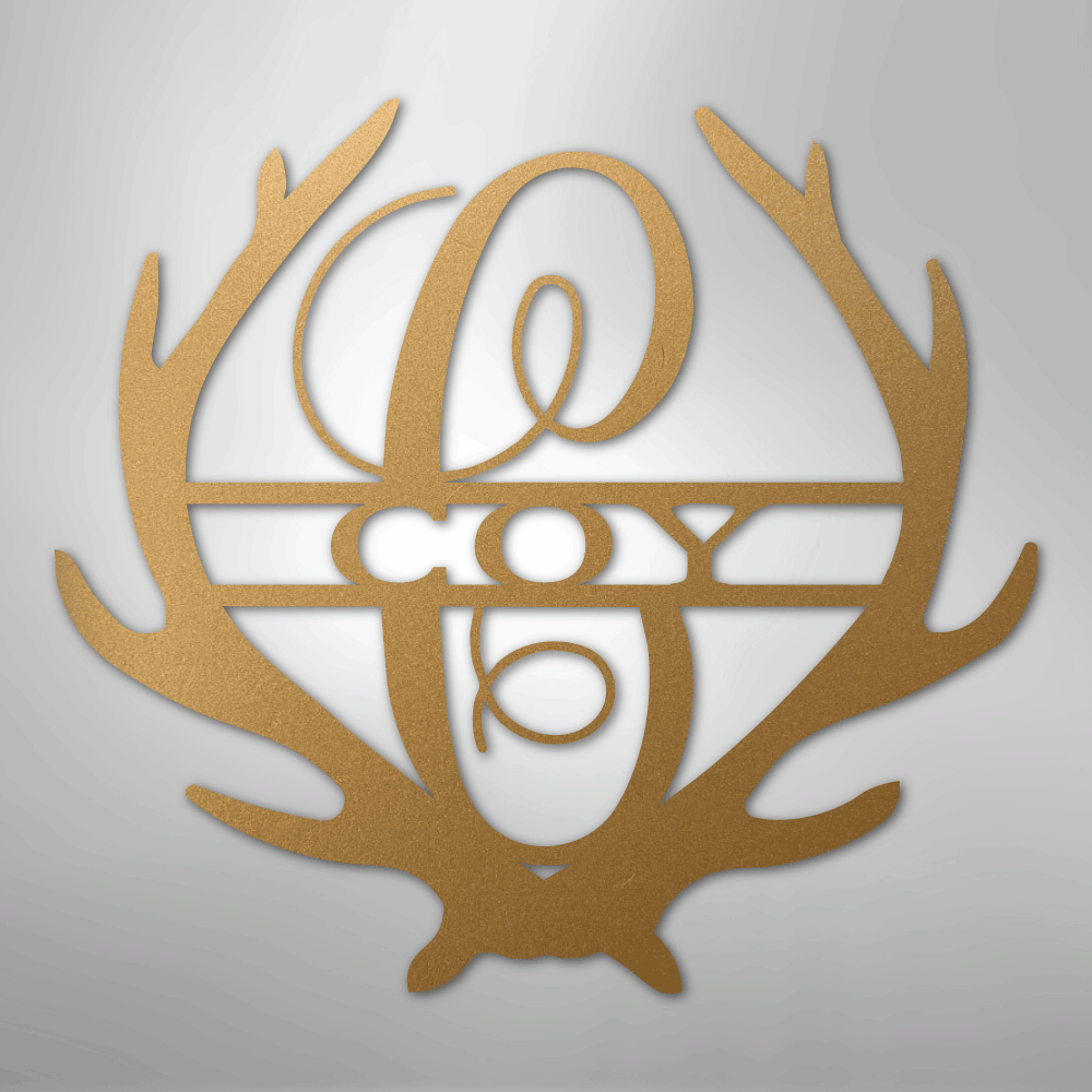 Antler Personalized Monogram Name Steel Metal Sign Wall ArtCustomly Gifts