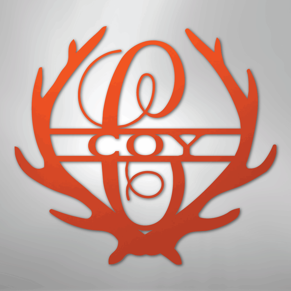Antler Personalized Monogram Name Steel Metal Sign Wall ArtCustomly Gifts
