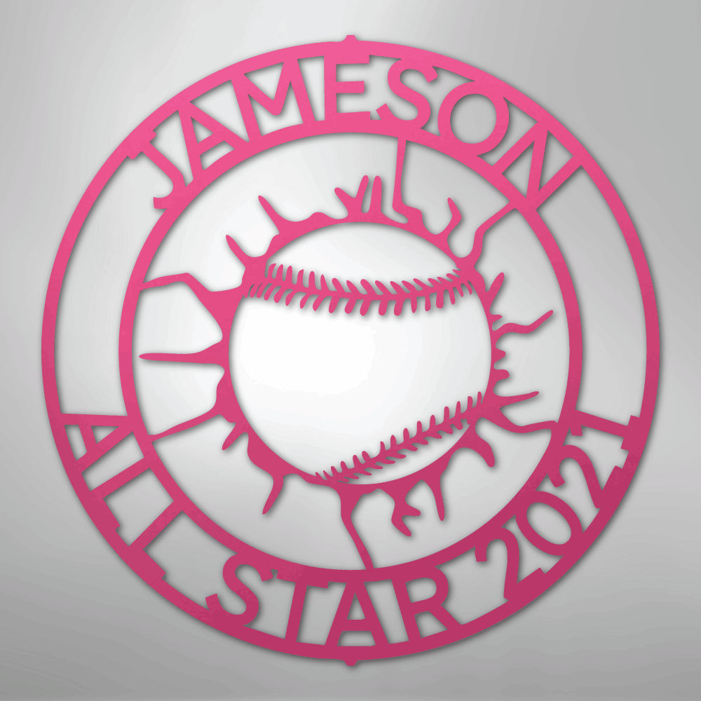 Ball Wall Baseball Personalized Steel Metal Sign Wall ArtCustomly Gifts
