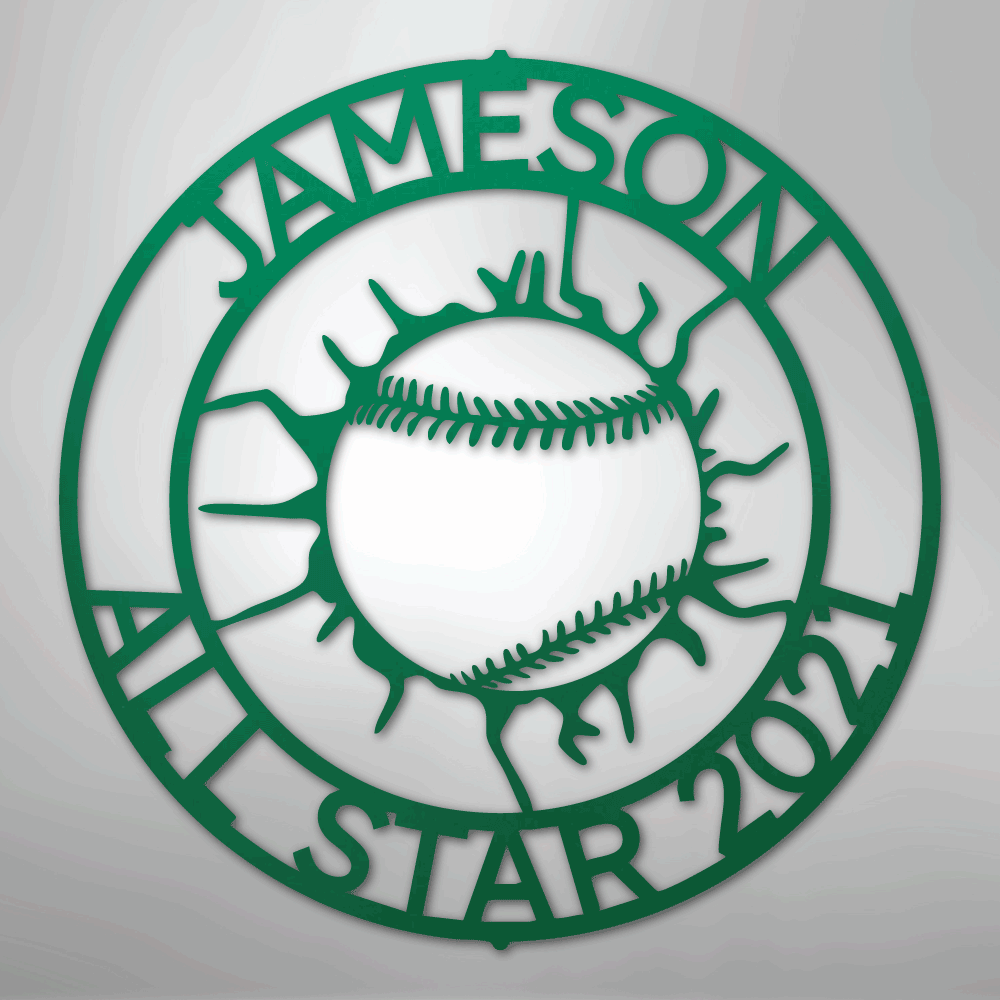Ball Wall Baseball Personalized Steel Metal Sign Wall ArtCustomly Gifts