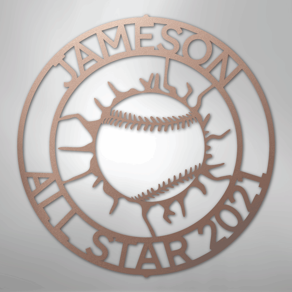 Ball Wall Baseball Personalized Steel Metal Sign Wall ArtCustomly Gifts
