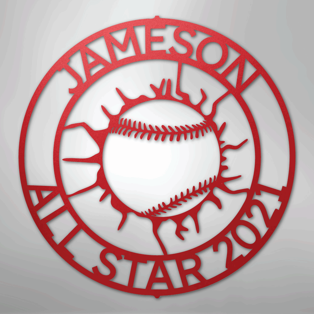 Ball Wall Baseball Personalized Steel Metal Sign Wall ArtCustomly Gifts