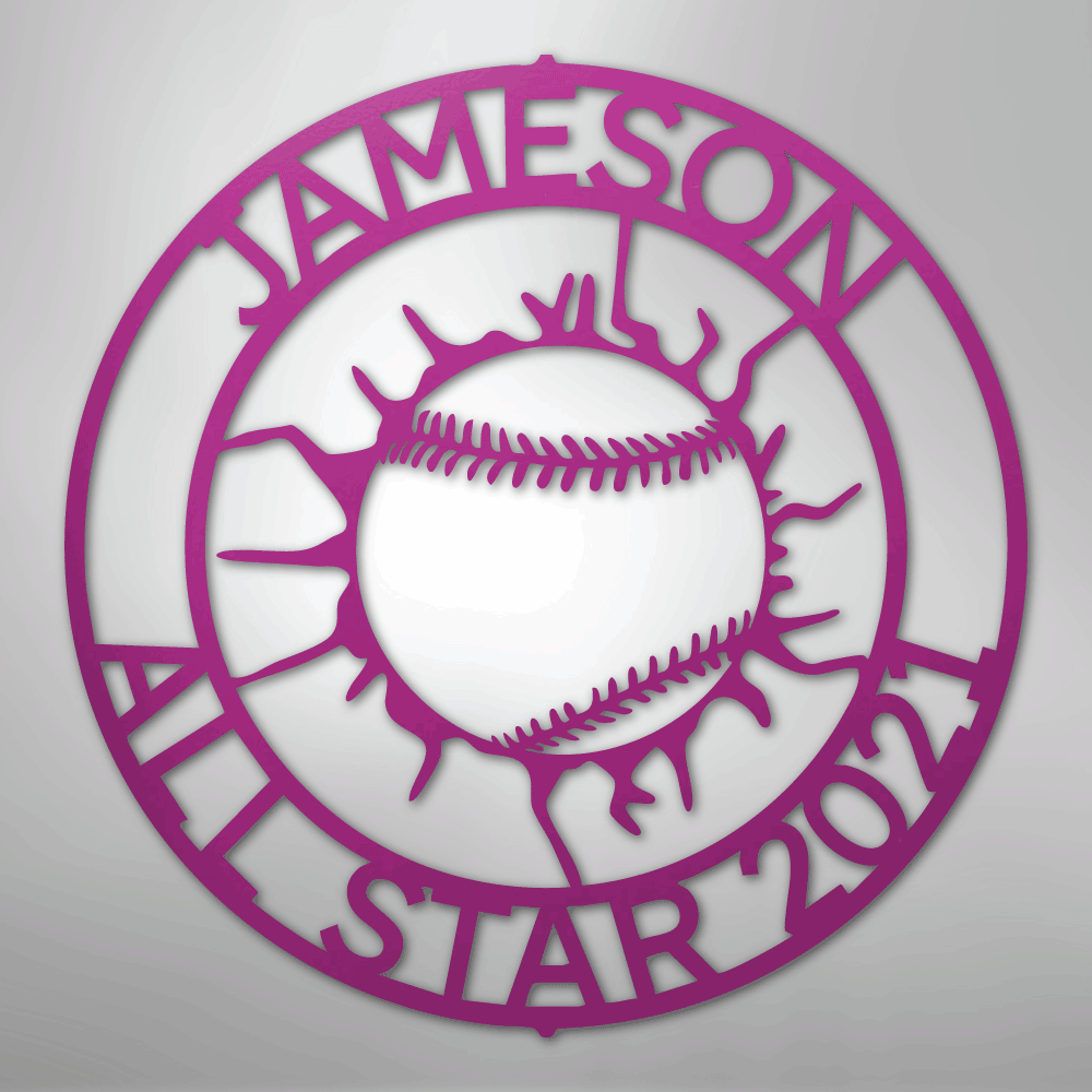 Ball Wall Baseball Personalized Steel Metal Sign Wall ArtCustomly Gifts