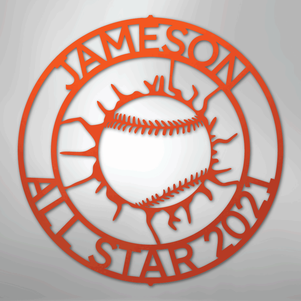 Ball Wall Baseball Personalized Steel Metal Sign Wall ArtCustomly Gifts