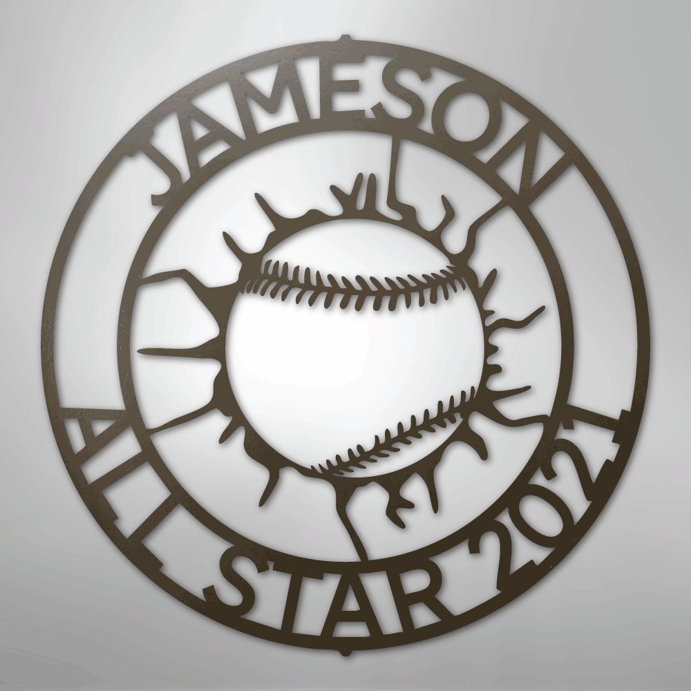 Ball Wall Baseball Personalized Steel Metal Sign Wall ArtCustomly Gifts