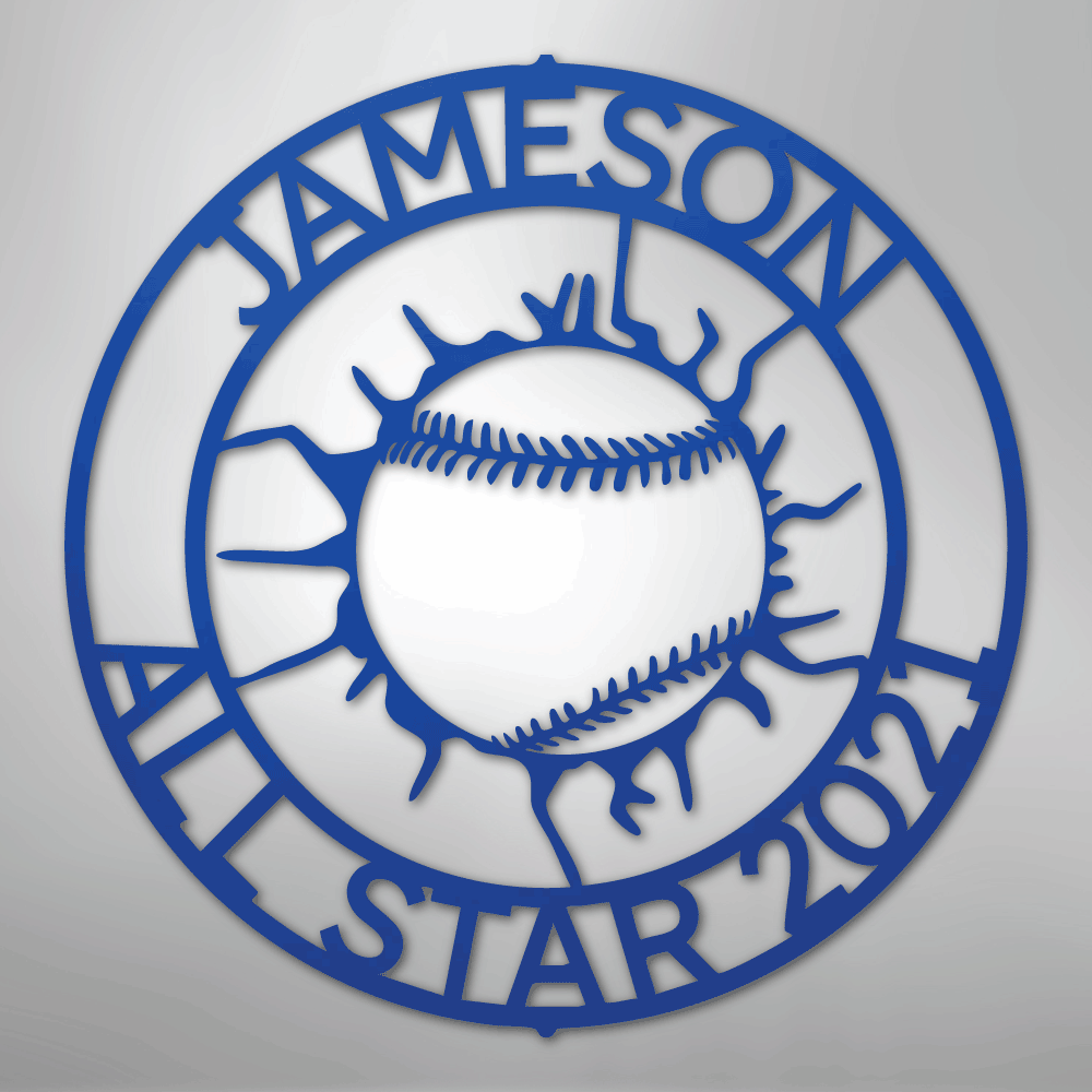 Ball Wall Baseball Personalized Steel Metal Sign Wall ArtCustomly Gifts