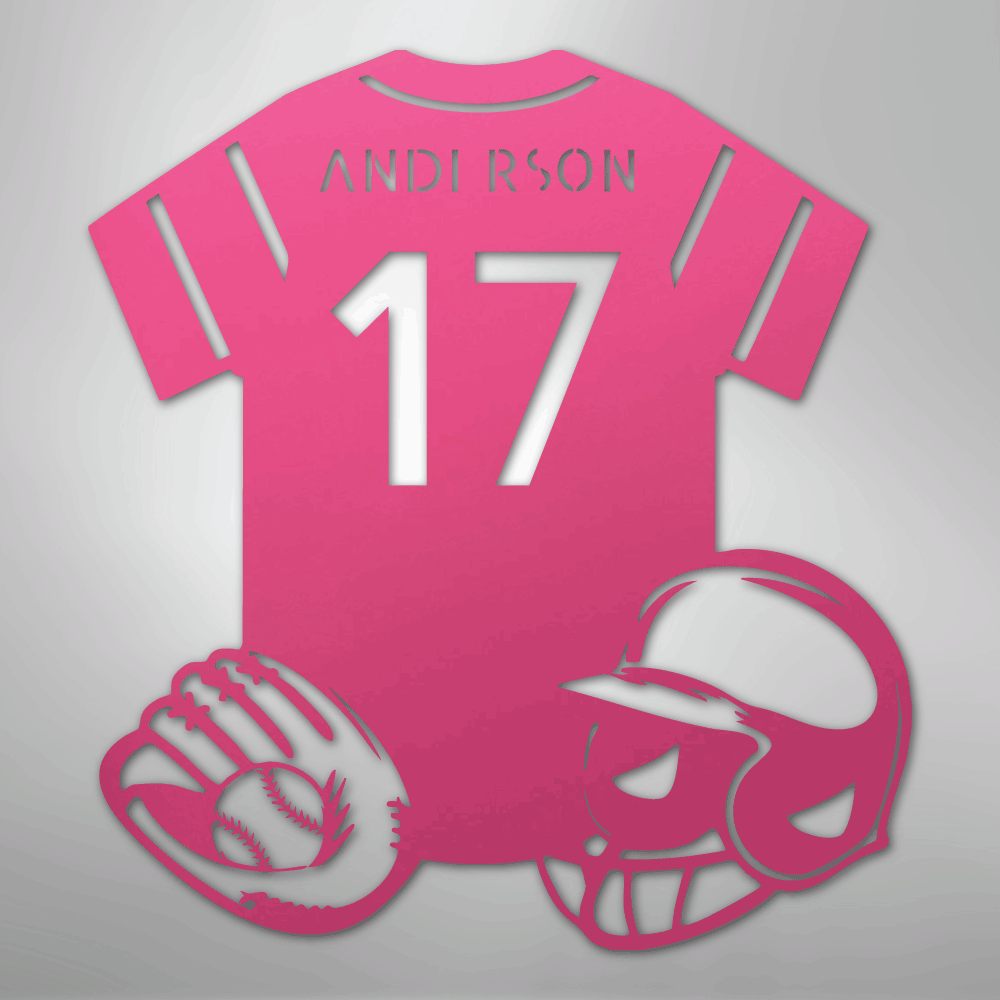 Baseball Gear Personalized Name Number Steel Metal Sign Wall ArtCustomly Gifts