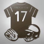 Baseball Gear Personalized Name Number Steel Metal Sign Wall ArtCustomly Gifts