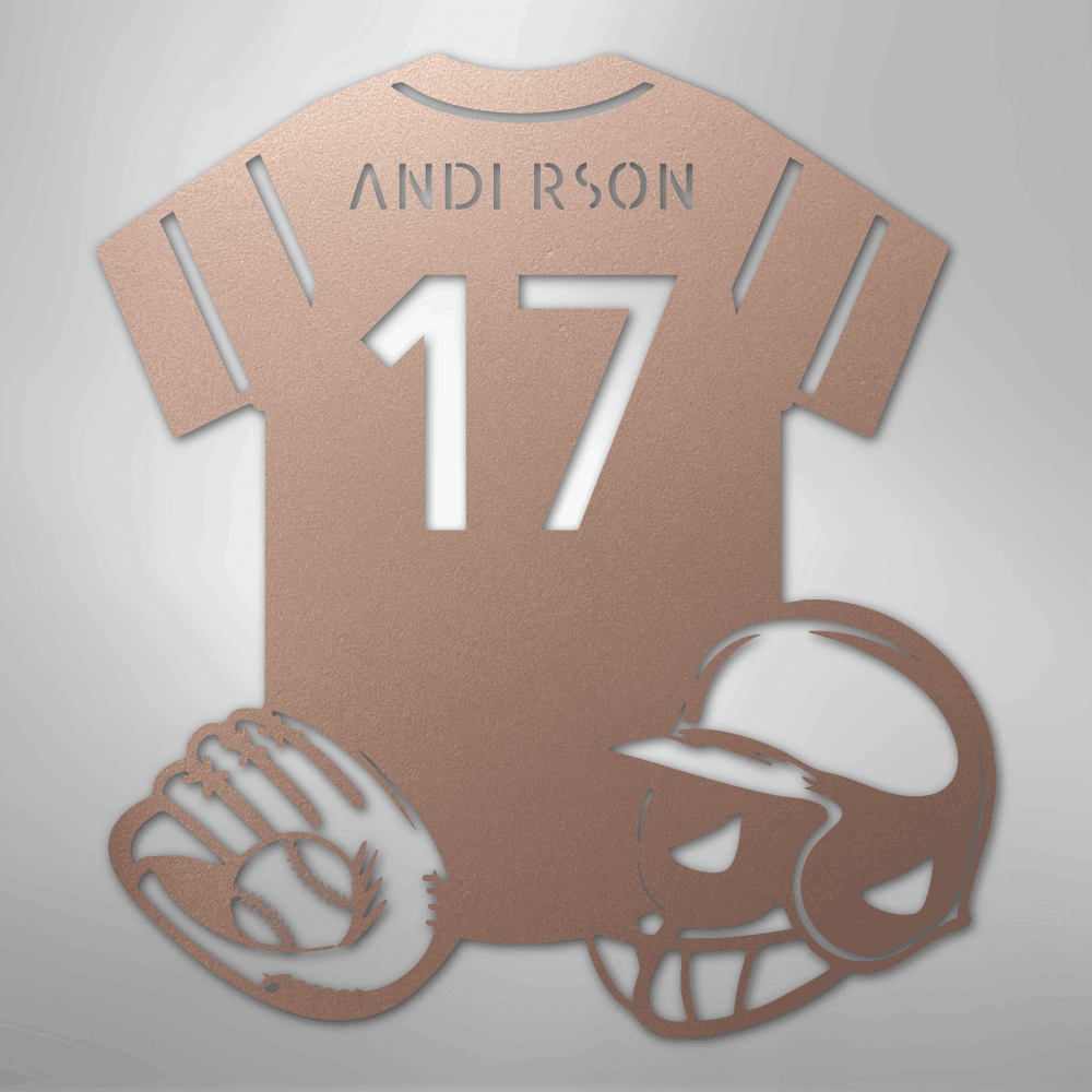 Baseball Gear Personalized Name Number Steel Metal Sign Wall ArtCustomly Gifts