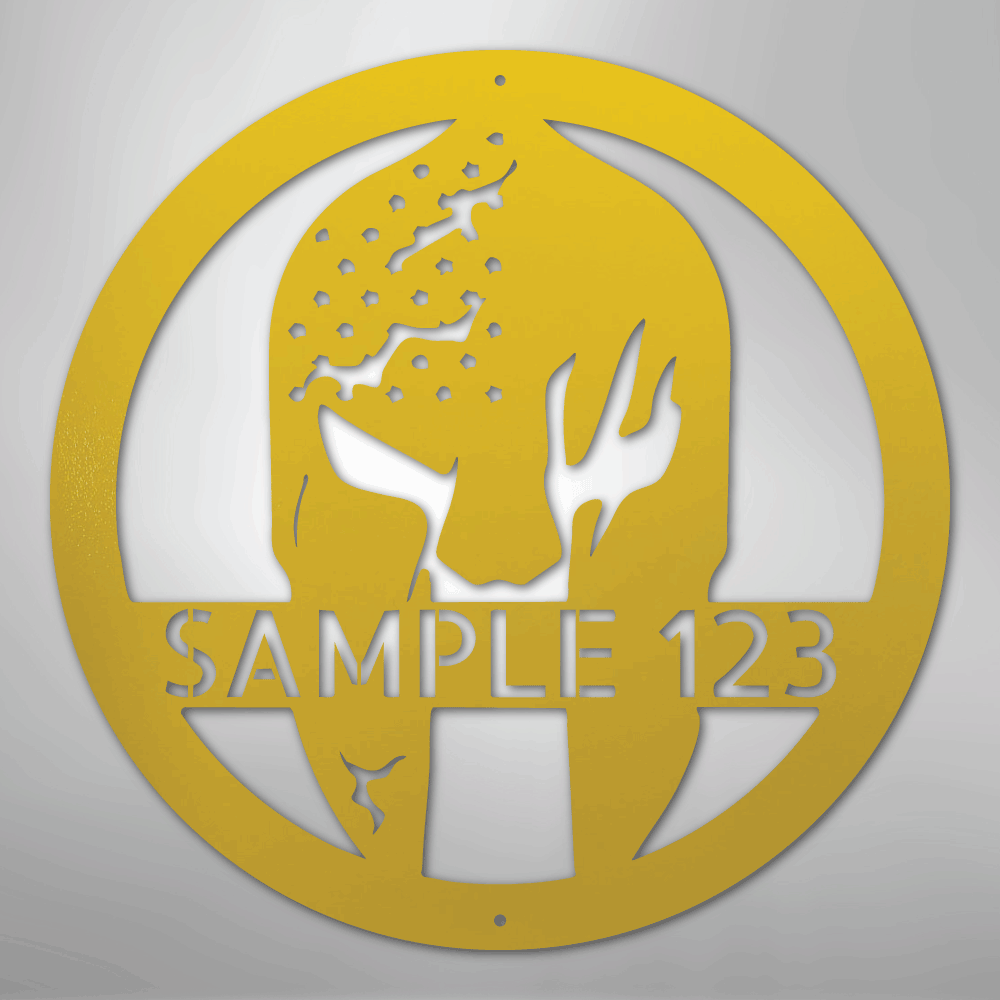 Battle Spartan Helmet Personalized Steel Metal Sign Wall ArtCustomly Gifts