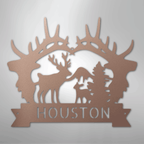 Big Antler Personalized Steel Metal Sign Wall ArtCustomly Gifts