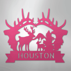 Big Antler Personalized Steel Metal Sign Wall ArtCustomly Gifts