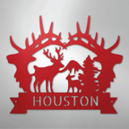 Big Antler Personalized Steel Metal Sign Wall ArtCustomly Gifts