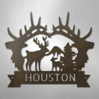 Big Antler Personalized Steel Metal Sign Wall ArtCustomly Gifts
