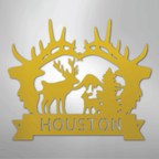Big Antler Personalized Steel Metal Sign Wall ArtCustomly Gifts