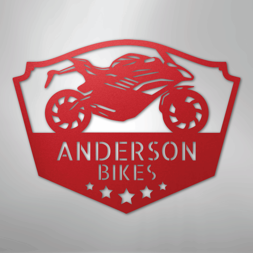 Bike Shop Personalized Steel Metal Sign Wall ArtCustomly Gifts