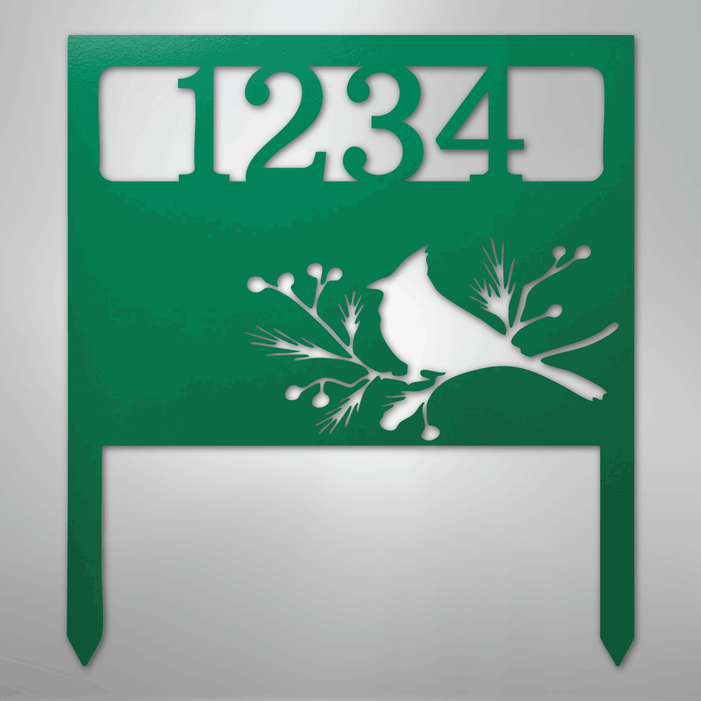Bird Yard Personalized Address Stake Steel Metal SignCustomly Gifts
