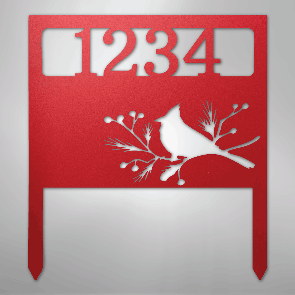 Bird Yard Personalized Address Stake Steel Metal SignCustomly Gifts