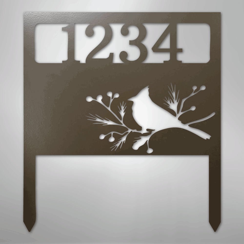 Bird Yard Personalized Address Stake Steel Metal SignCustomly Gifts