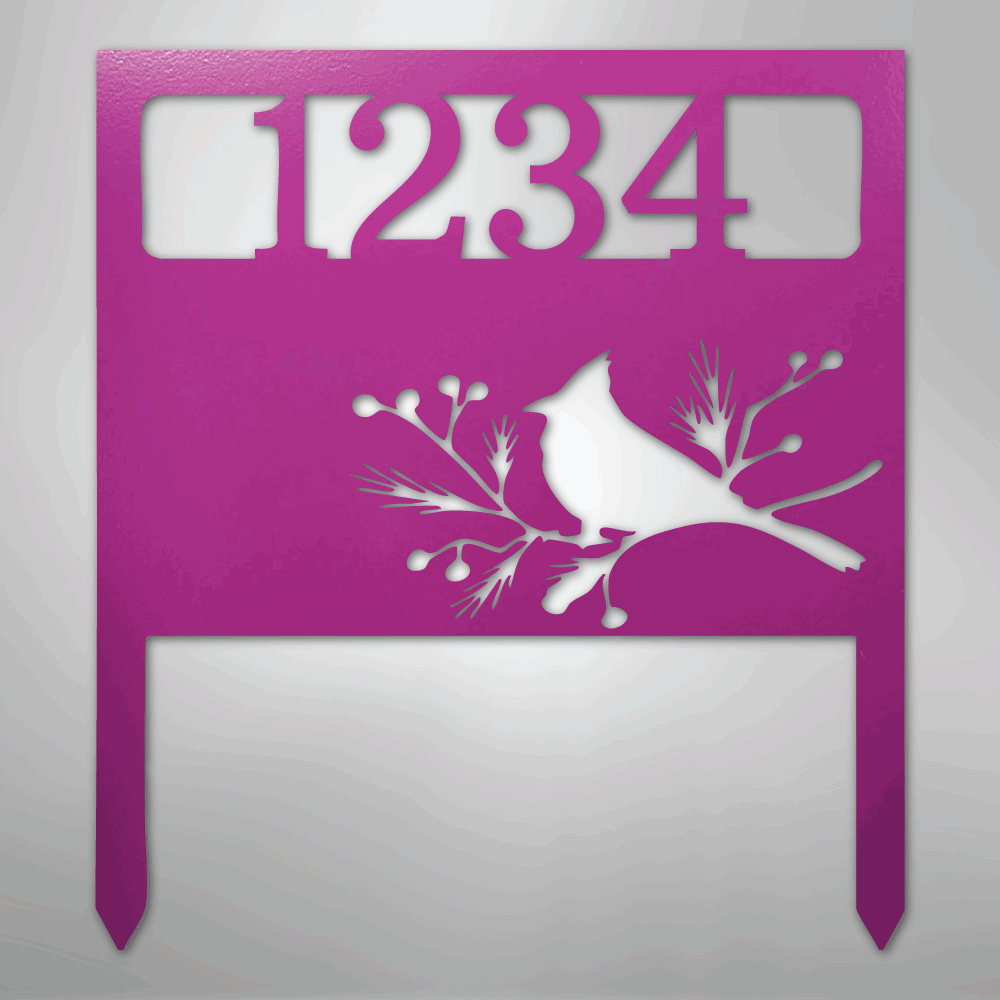 Bird Yard Personalized Address Stake Steel Metal SignCustomly Gifts