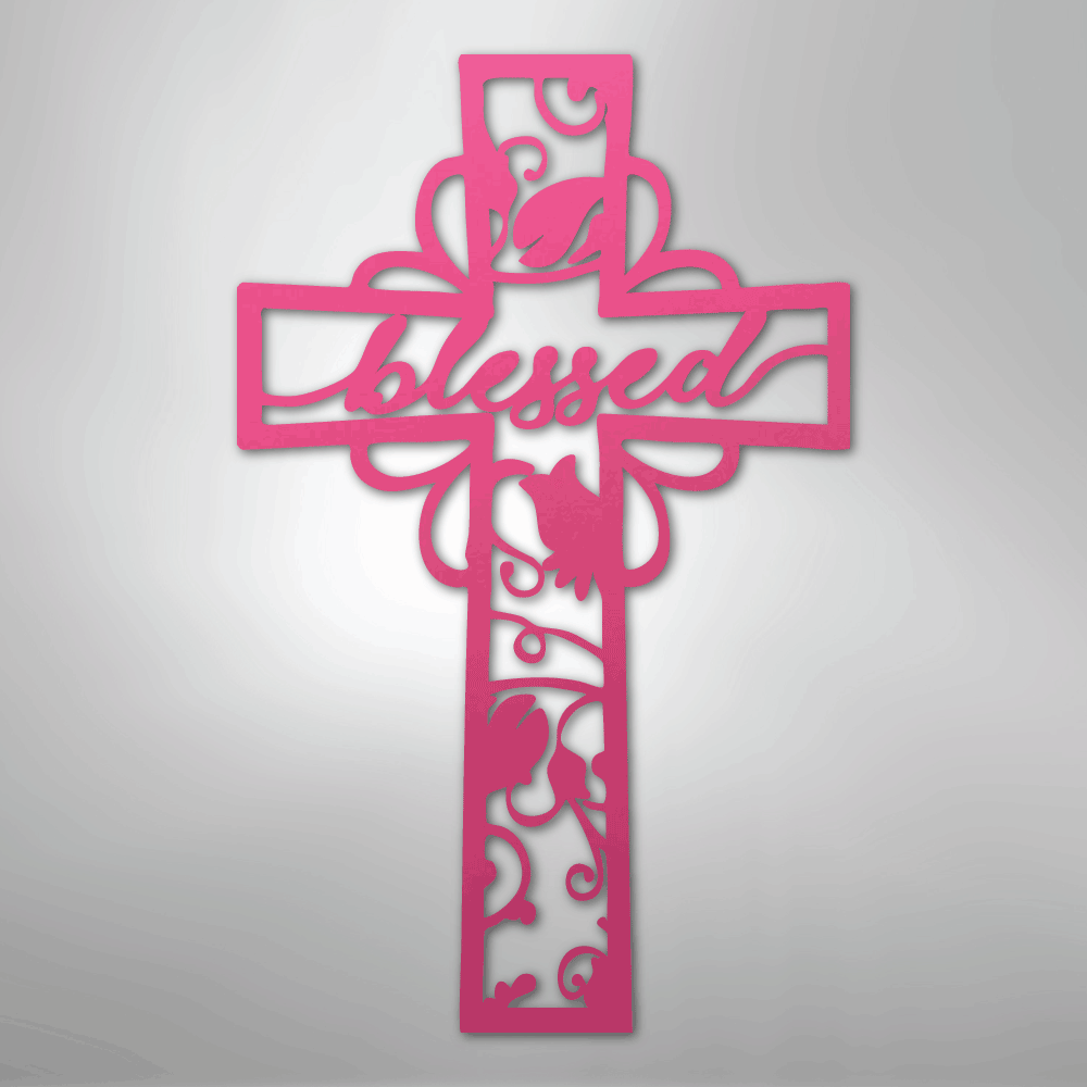 Blessed Cross - Steel Metal Sign Wall ArtCustomly Gifts