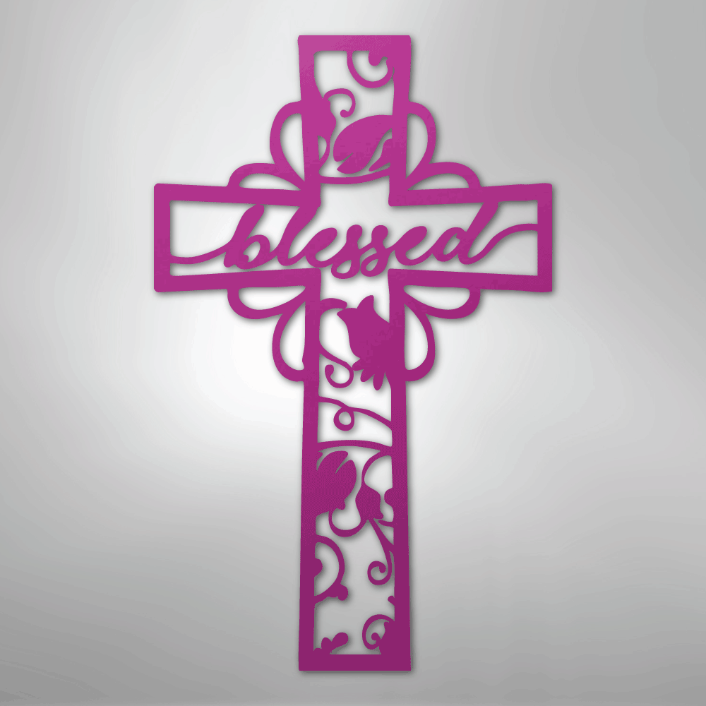 Blessed Cross - Steel Metal Sign Wall ArtCustomly Gifts