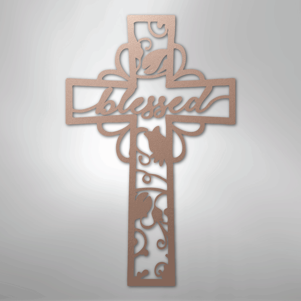 Blessed Cross - Steel Metal Sign Wall ArtCustomly Gifts