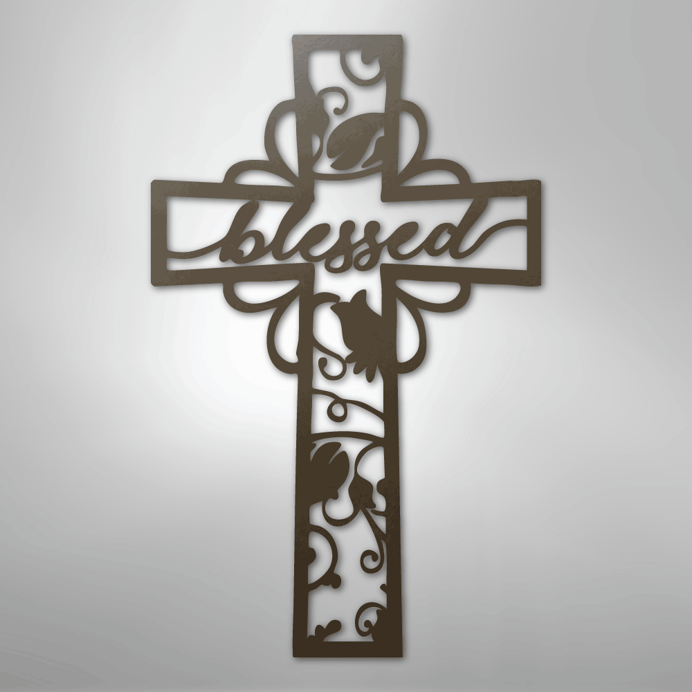 Blessed Cross - Steel Metal Sign Wall ArtCustomly Gifts