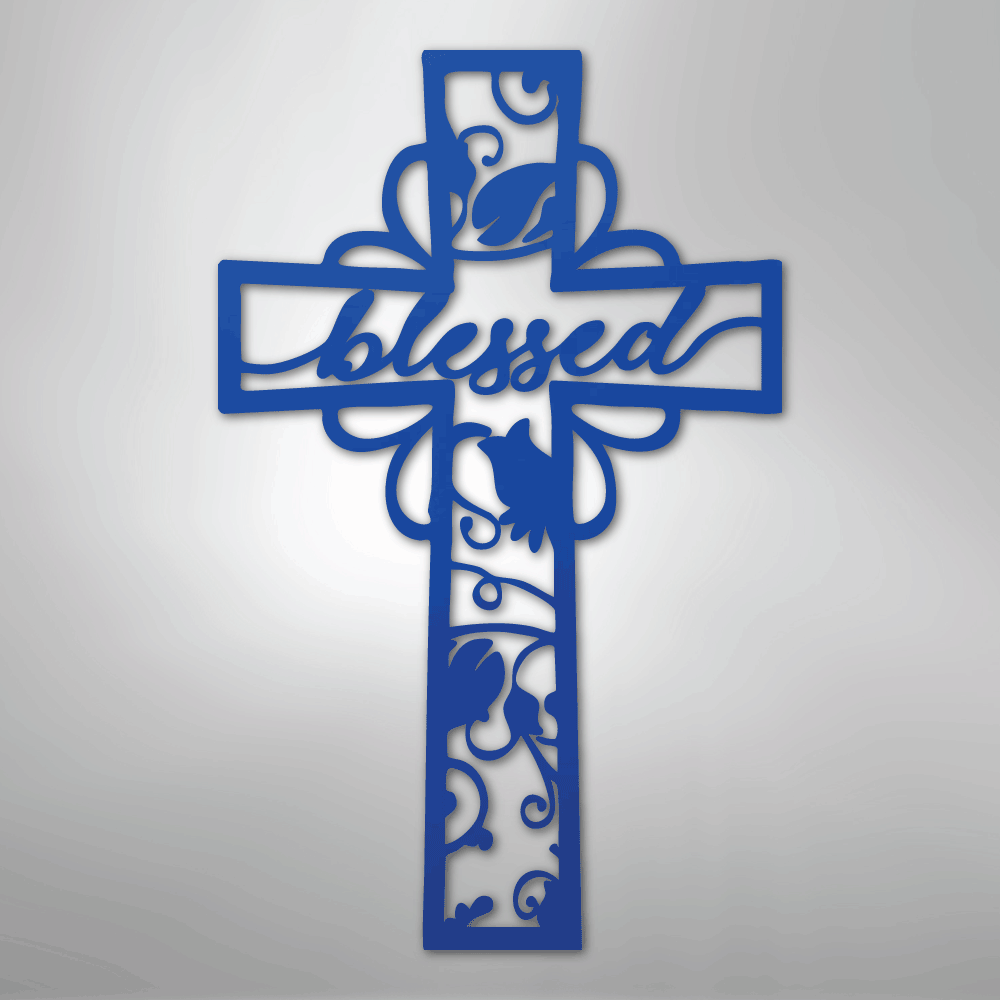 Blessed Cross - Steel Metal Sign Wall ArtCustomly Gifts