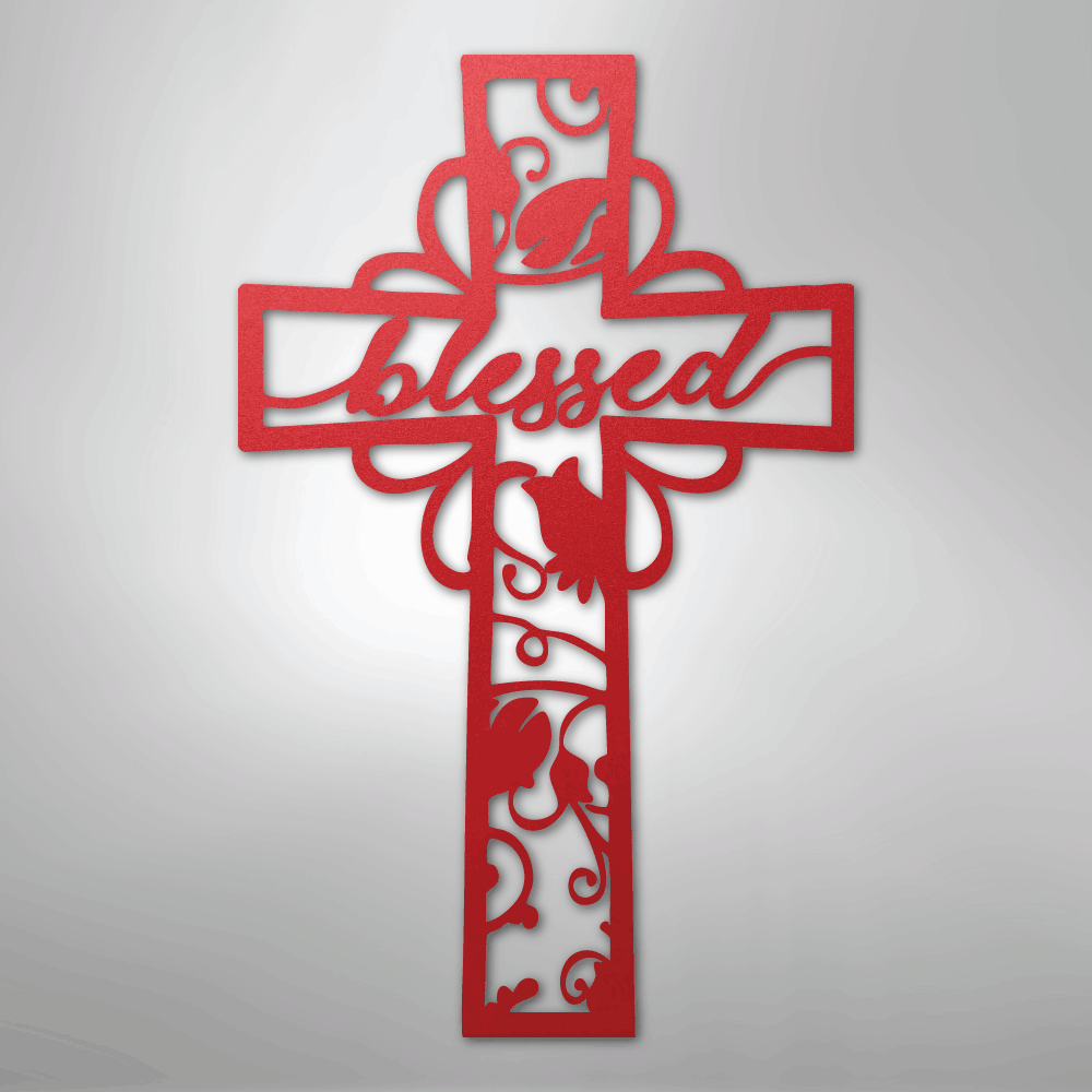 Blessed Cross - Steel Metal Sign Wall ArtCustomly Gifts