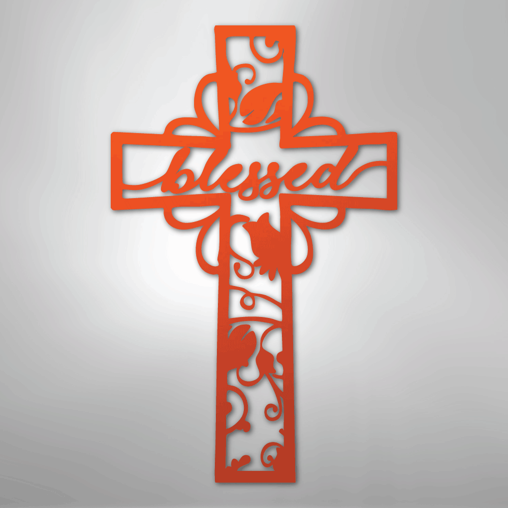 Blessed Cross - Steel Metal Sign Wall ArtCustomly Gifts