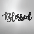 Blessed Script - Steel Metal Sign Wall ArtCustomly Gifts