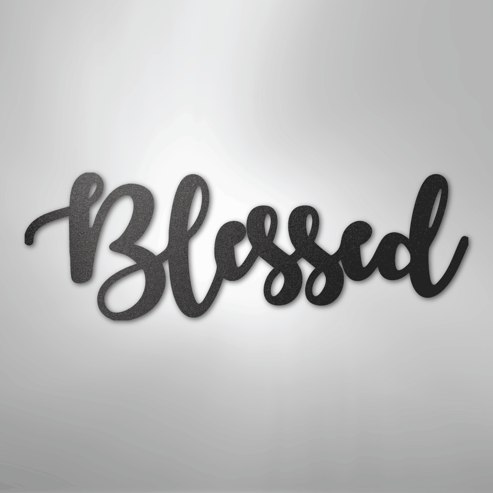 Blessed Script - Steel Metal Sign Wall ArtCustomly Gifts