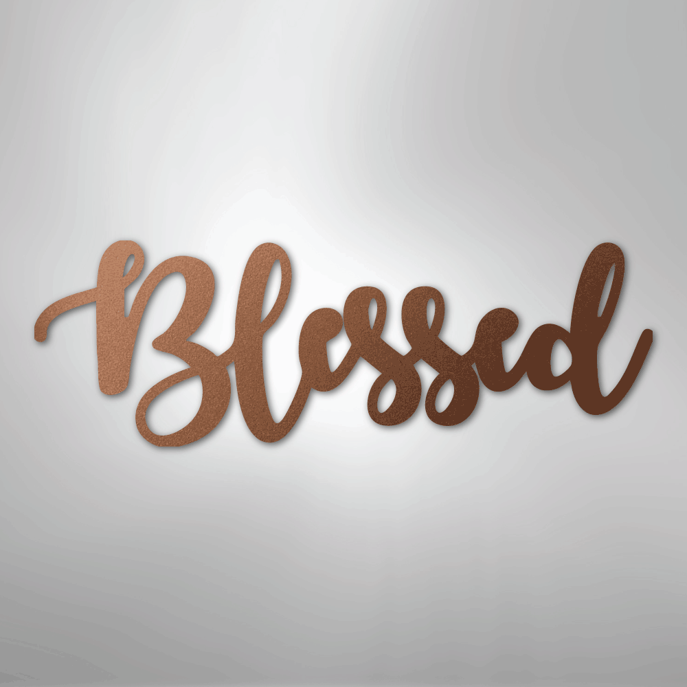 Blessed Script - Steel Metal Sign Wall ArtCustomly Gifts