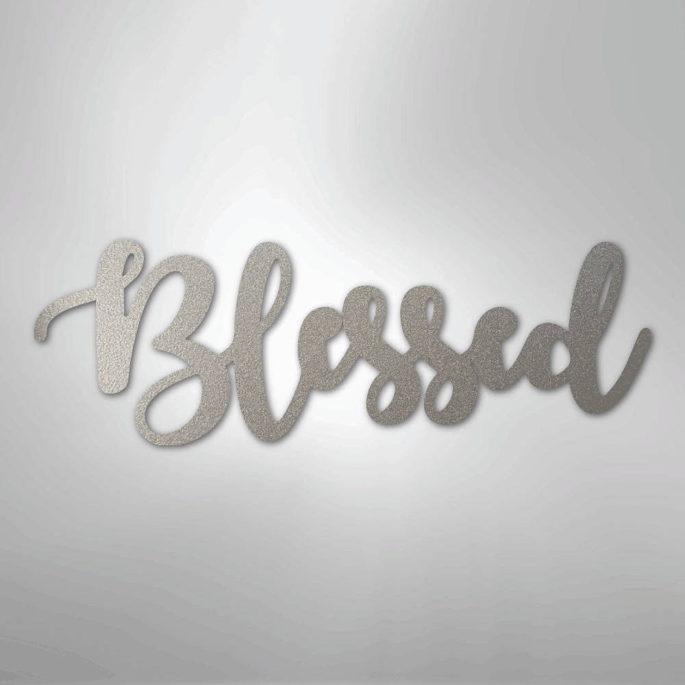 Blessed Script - Steel Metal Sign Wall ArtCustomly Gifts