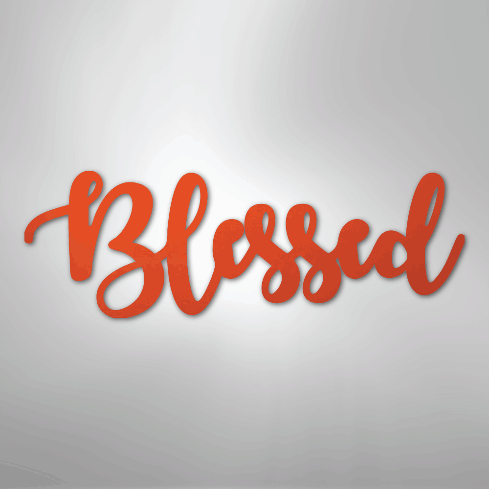 Blessed Script - Steel Metal Sign Wall ArtCustomly Gifts