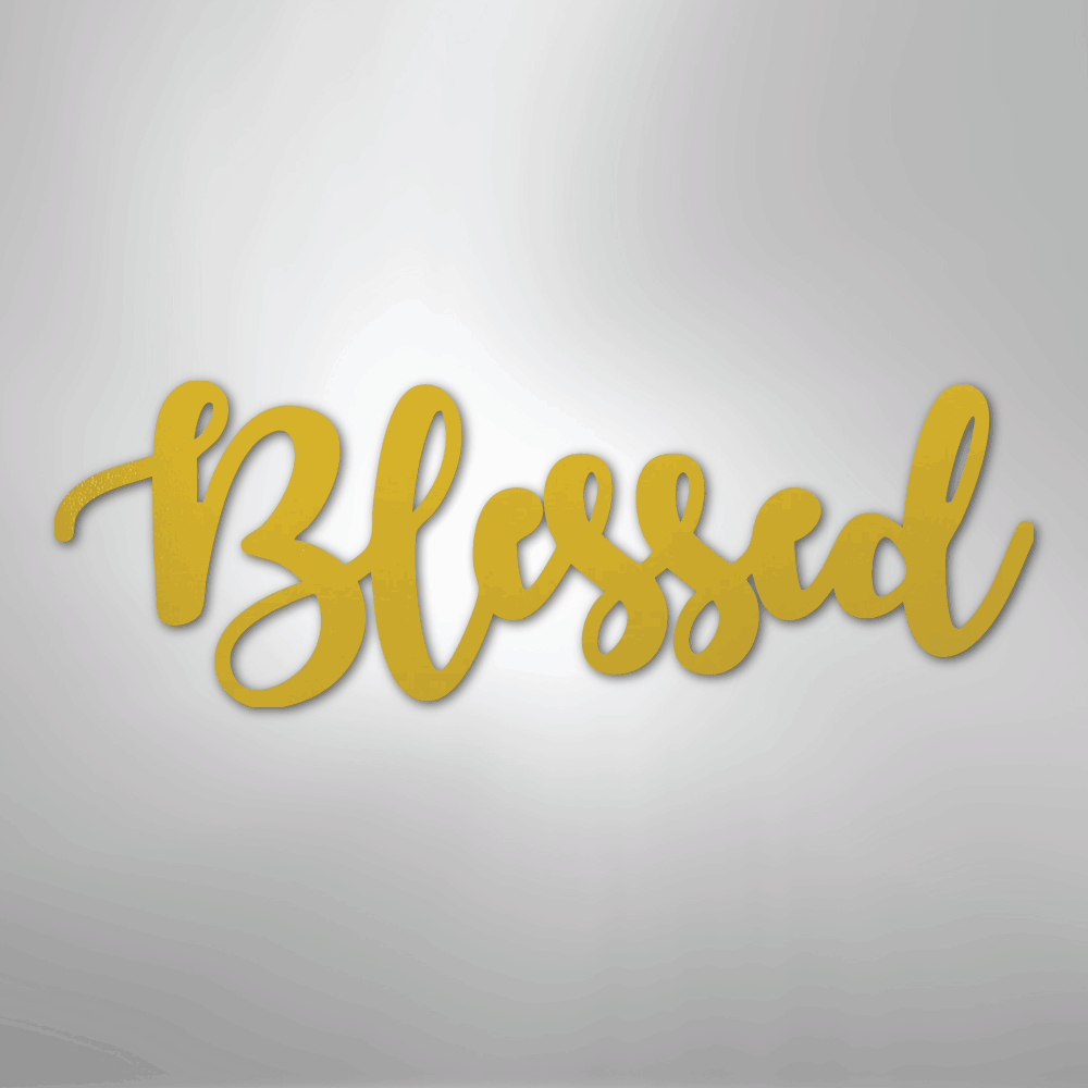 Blessed Script - Steel Metal Sign Wall ArtCustomly Gifts
