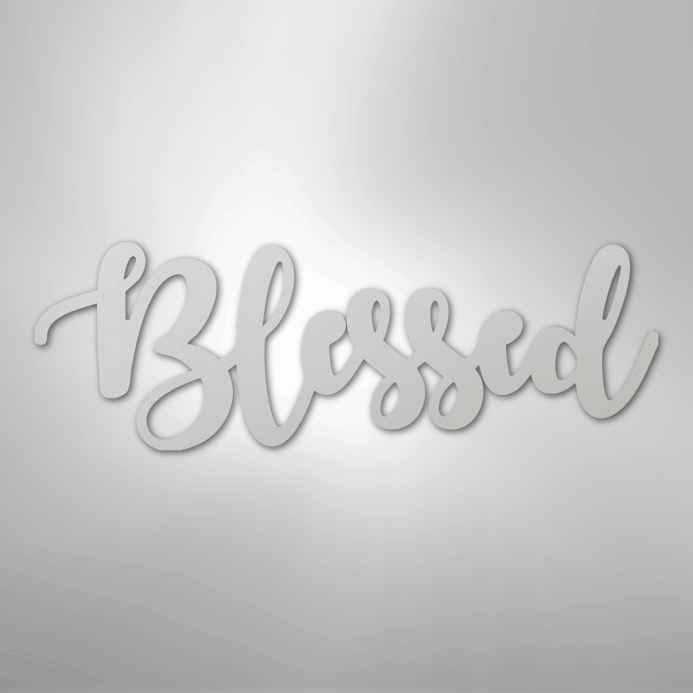 Blessed Script - Steel Metal Sign Wall ArtCustomly Gifts
