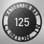 Bold Circle Address Personalized Steel Metal Sign Wall ArtCustomly Gifts